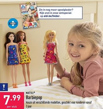 Promoties Barbiepop - Mattel - Geldig van 30/11/2022 tot 09/12/2022 bij Aldi