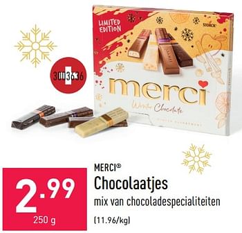 Promoties Chocolaatjes - MERCI - Geldig van 02/12/2022 tot 09/12/2022 bij Aldi