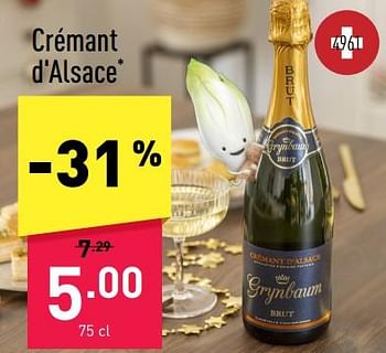 Promoties Crémant d`alsace - Schuimwijnen - Geldig van 26/11/2022 tot 03/12/2022 bij Aldi