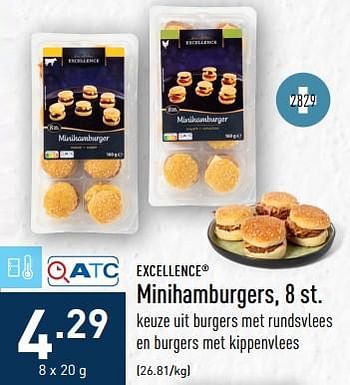 Promoties Minihamburgers - Excellence - Geldig van 28/11/2022 tot 09/12/2022 bij Aldi