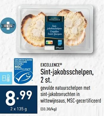 Promotions Sint-jakobsschelpen - Excellence - Valide de 28/11/2022 à 09/12/2022 chez Aldi
