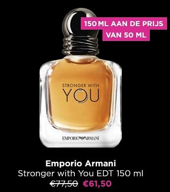Promoties Emporio armani stronger with you edt - Emporio Armani - Geldig van 25/11/2022 tot 28/11/2022 bij ICI PARIS XL