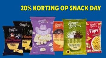 Promoties 20% korting op snack day - Snack Day - Geldig van 05/12/2022 tot 10/12/2022 bij Lidl