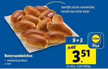 Promoties Botersandwiches - Huismerk - Lidl - Geldig van 05/12/2022 tot 10/12/2022 bij Lidl