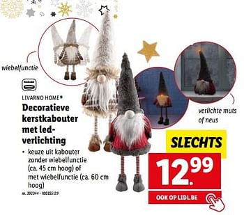 Promotions Decoratieve kerstkabouter met ledverlichting - Livarno - Valide de 05/12/2022 à 10/12/2022 chez Lidl
