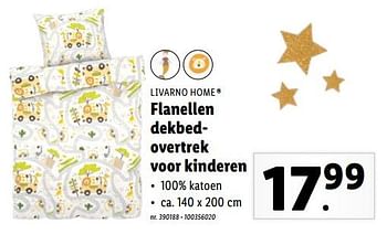 Promoties Flanellen dekbedovertrek voor kinderen - Livarno - Geldig van 05/12/2022 tot 10/12/2022 bij Lidl