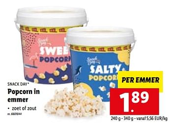Promoties Popcorn in emmer - Snack Day - Geldig van 05/12/2022 tot 10/12/2022 bij Lidl