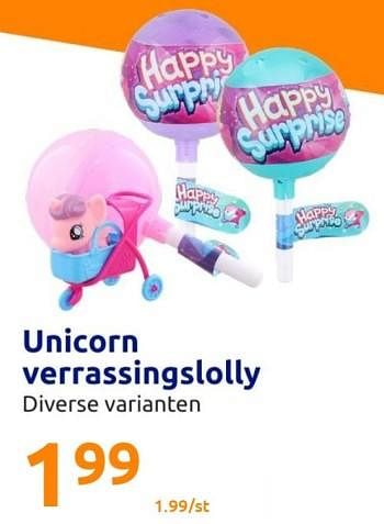 Promoties Unicorn verrassingslolly - Huismerk - Action - Geldig van 19/10/2022 tot 25/10/2022 bij Action