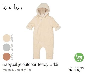 Promotions Babypakje outdoor teddy oddi - Koeka - Valide de 01/12/2022 à 31/12/2022 chez Multi Bazar