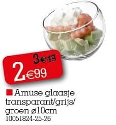 Promotions Amuse glaasje transparant-grijs- groen - Produit Maison - Yess - Valide de 28/11/2022 à 12/12/2022 chez yess!