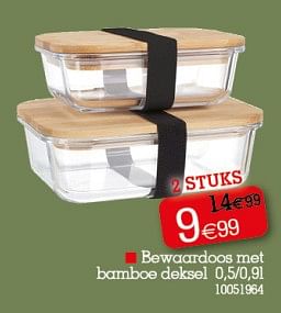 Promotions Bewaardoos met bamboe deksel - Produit Maison - Yess - Valide de 28/11/2022 à 12/12/2022 chez yess!
