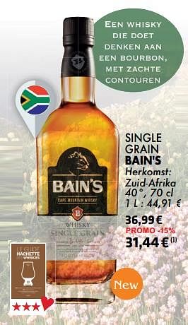 Promoties Single grain bain`s - Bain's - Geldig van 22/11/2022 tot 31/12/2022 bij Cora