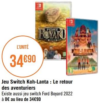 Promotions Jeu switch koh-lanta : le retour des aventuriers - Nintendo - Valide de 24/10/2022 à 04/12/2022 chez Géant Casino