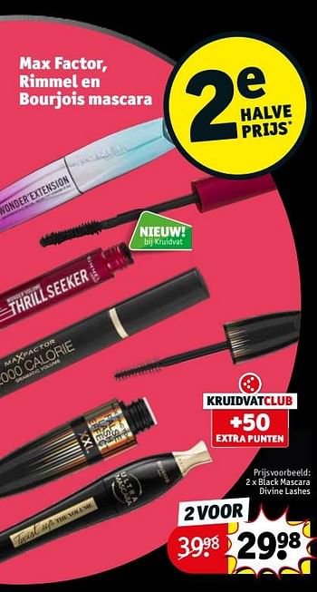 Promoties Black mascara divine lashes - Max Factor - Geldig van 29/11/2022 tot 11/12/2022 bij Kruidvat