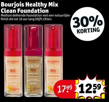 Promoties Bourjois healthy mix clean foundation - Bourjois - Geldig van 29/11/2022 tot 11/12/2022 bij Kruidvat