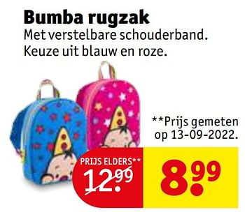 Promoties Bumba rugzak - Bumba - Geldig van 29/11/2022 tot 11/12/2022 bij Kruidvat