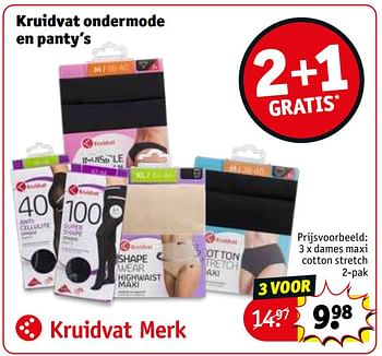 Promoties Dames maxi cotton stretch - Huismerk - Kruidvat - Geldig van 29/11/2022 tot 11/12/2022 bij Kruidvat