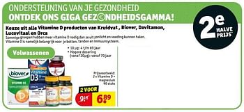 Promoties Vitamine d + magnesium - Lucovitaal - Geldig van 29/11/2022 tot 11/12/2022 bij Kruidvat