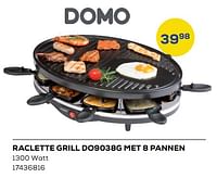Domo elektro raclette grill do9038g met 8 pannen-Domo elektro