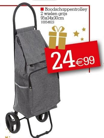 Promoties Boodschappen trolley 2 wielen grijs - Huismerk - Yess - Geldig van 28/11/2022 tot 12/12/2022 bij yess!