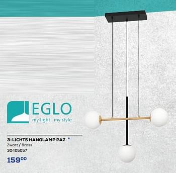 Promoties 3-lichts hanglamp paz - Eglo - Geldig van 26/11/2022 tot 06/01/2023 bij Supra Bazar