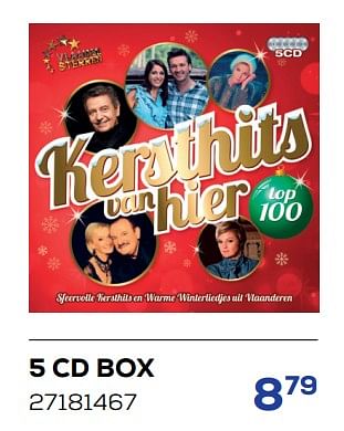 Promotions 5 cd box kersthits van hier - Produit maison - Supra Bazar - Valide de 26/11/2022 à 06/01/2023 chez Supra Bazar