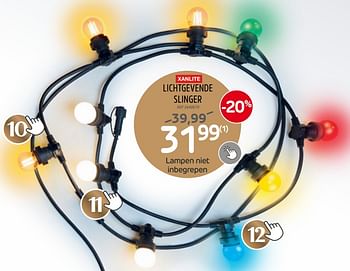 Promoties Lichtgevende slinger - Xanlite - Geldig van 30/11/2022 tot 29/12/2022 bij Brico