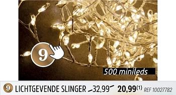 Promoties Lichtgevende slinger 500 minileds - Huismerk - Brico - Geldig van 30/11/2022 tot 29/12/2022 bij Brico