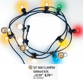 Promoties Set van 5 lampen gekleurd licht - Xanlite - Geldig van 30/11/2022 tot 29/12/2022 bij Brico