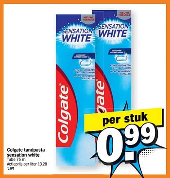 Promoties Colgate tandpasta 99 sensation white - Colgate - Geldig van 29/11/2022 tot 04/12/2022 bij Albert Heijn