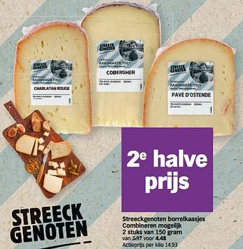 Promotions Streeckgenoten borrelkaasjes - Produit Maison - Albert Heijn - Valide de 29/11/2022 à 04/12/2022 chez Albert Heijn