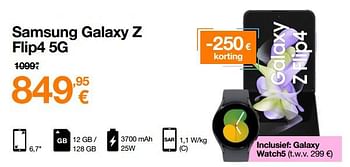 Promoties Samsung galaxy z flip4 5g - Samsung - Geldig van 29/11/2022 tot 04/12/2022 bij Orange