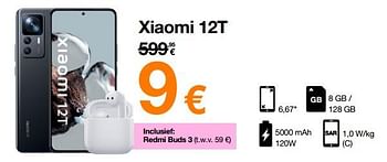 Promoties Xiaomi 12t - Xiaomi - Geldig van 29/11/2022 tot 04/12/2022 bij Orange