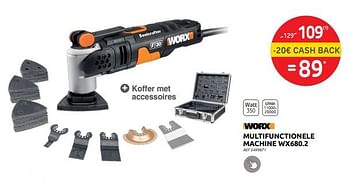 Promotions Worx multifunctionele machine wx680.2 - Worx - Valide de 30/11/2022 à 29/12/2022 chez Brico