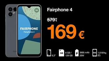 Promotions Fairphone 4 - Fairphone - Valide de 29/11/2022 à 04/12/2022 chez Orange