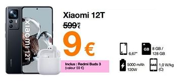 Promotions Xiaomi 12t - Xiaomi - Valide de 29/11/2022 à 04/12/2022 chez Orange