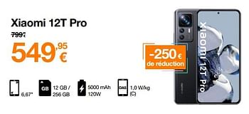 Promotions Xiaomi 12t pro - Xiaomi - Valide de 29/11/2022 à 04/12/2022 chez Orange