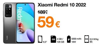 Promotions Xiaomi redmi 10 2022 - Xiaomi - Valide de 29/11/2022 à 04/12/2022 chez Orange