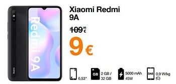 Promotions Xiaomi redmi 9a - Xiaomi - Valide de 29/11/2022 à 04/12/2022 chez Orange