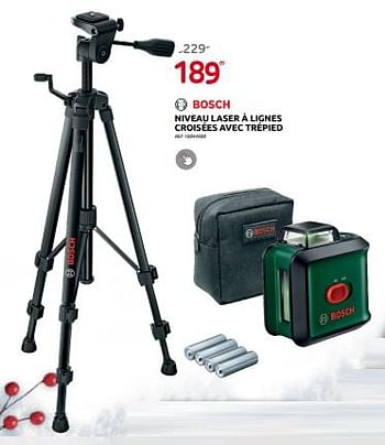 Promotions Bosch niveau laser à lignes croisées avec trépied - Bosch - Valide de 30/11/2022 à 29/12/2022 chez Brico