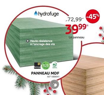 Promotions Panneau mdf - Sencys - Valide de 30/11/2022 à 29/12/2022 chez Brico