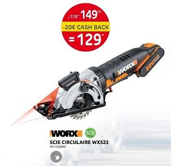 Promotions Worx scie circulaire wx523 - Worx - Valide de 30/11/2022 à 29/12/2022 chez Brico