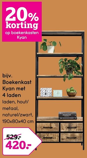 scannen Motel Slip schoenen Huismerk - Leen Bakker Boekenkast kyan met 4 laden - Promotie bij Leen  Bakker