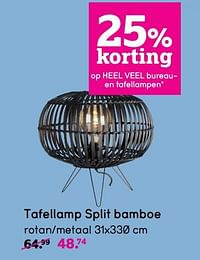Tafellamp split bamboe-Huismerk - Leen Bakker