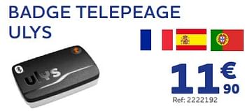 Promotions Badge telepeage ulys - Produit maison - Auto 5  - Valide de 28/11/2022 à 03/01/2023 chez Auto 5