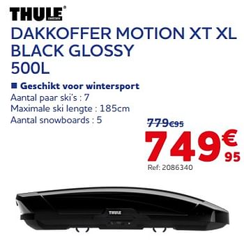 Promotions Dakkoffer motion xt xl black glossy - Thule - Valide de 28/11/2022 à 03/01/2023 chez Auto 5