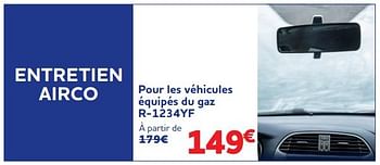 Promotions Entretien airco pour les véhicules équipés du gaz r-1234yf - Produit maison - Auto 5  - Valide de 28/11/2022 à 03/01/2023 chez Auto 5
