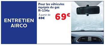 Promotions Entretien airco pour les véhicules équipés du gaz r-134a - Produit maison - Auto 5  - Valide de 28/11/2022 à 03/01/2023 chez Auto 5