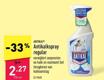 Promoties Antikalkspray regular - Antikal - Geldig van 05/12/2022 tot 16/12/2022 bij Aldi