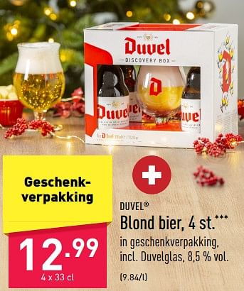 Promoties Blond bier - Duvel - Geldig van 09/12/2022 tot 16/12/2022 bij Aldi